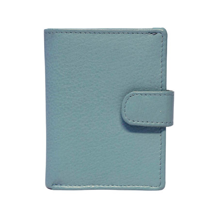 Leren Pasjeshouder met Cardprotector Lichtblauw