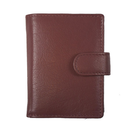 Leren Pasjeshouder met Cardprotector Donkerrood