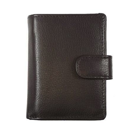 Leren Mini Portemonnee met Cardprotector Donkerbruin