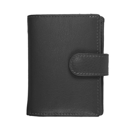 Leren Mini Portemonnee met Card Protector Grijs