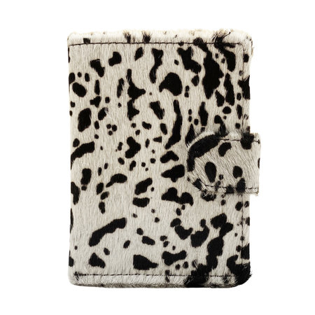 Leren Pasjeshouder Zwart met Cardprotector en Dierenprint