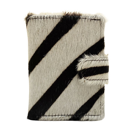 Leren Pasjeshouder Donkerbruin met Cardprotector en Zebra Print
