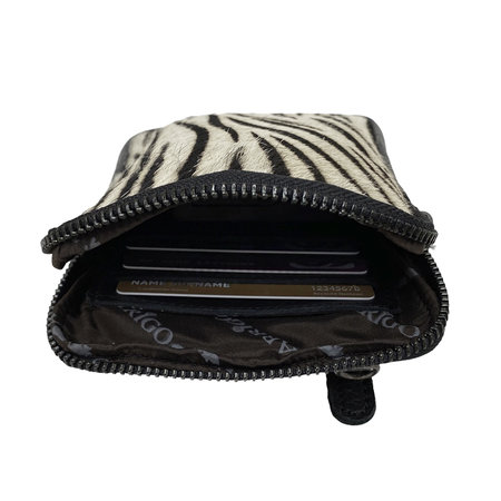 Zwart leren Telefoontasje met Zebra Print