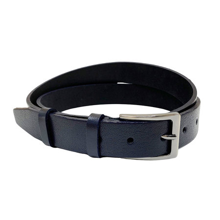 Dames Riem - Heren Riem Van Donkerblauw Leer - 3 cm Breed