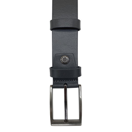 Leather belt, 3.5 cm, gray