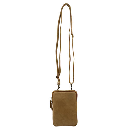 Telefoontasje Crossbody Taupe Beige Leer