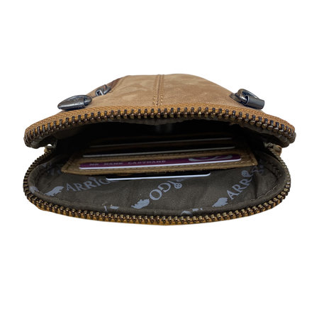 Telefoontasje Crossbody Taupe Beige Leer