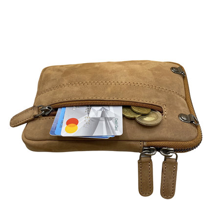 Telefoontasje Crossbody Taupe Beige Leer