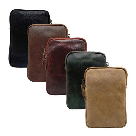 Telefoontasje Crossbody Taupe Beige Leer