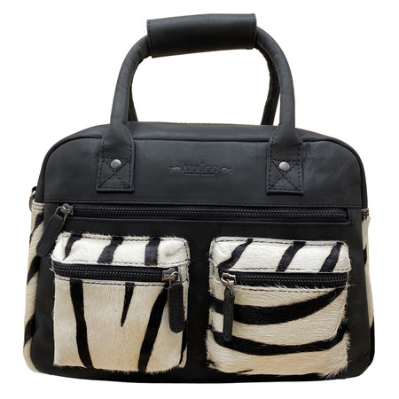 Handtasje Dames Leer Zwart met Zebraprint
