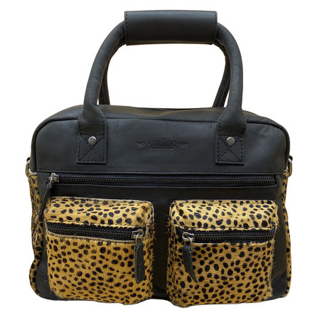 Cowboy Bag Women Leather Black with a Panther Print