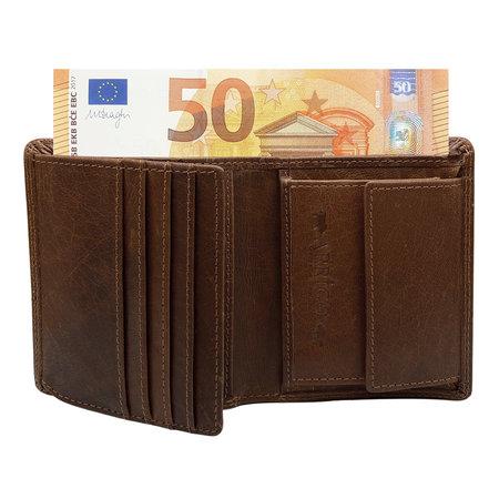 Portemonnee Heren Lichtbruin Leer Billfold