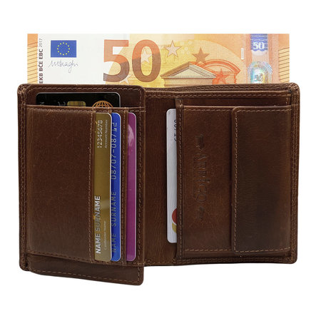Heren Portemonnee Bruin Leer Billfold