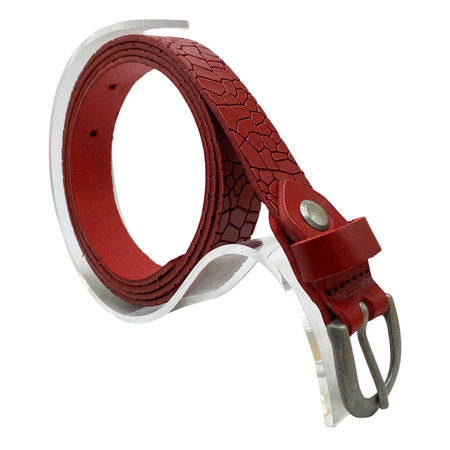 Tailleriem Dames - 2 cm Riem Croco Print - Rood Leer