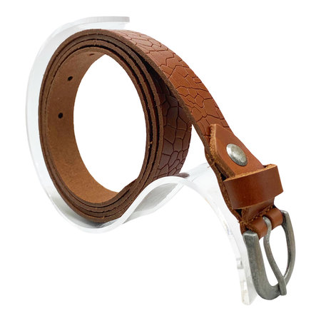 Tailleriem Dames - 2 cm Riem Croco Print - Cognac Leer