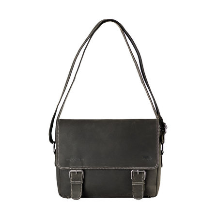 Zwarte Messenger Bag Van Trendy Buffelleer