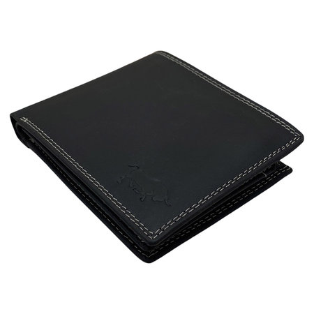 Heren Portemonnee - Billfold Model van Zwart Buffelleer