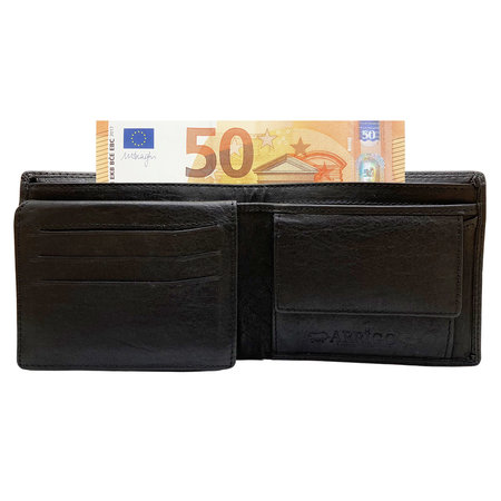 Heren Portemonnee - Billfold Model van Zwart Leer