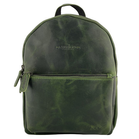 Compacte Rugzak van Groen Rundleer