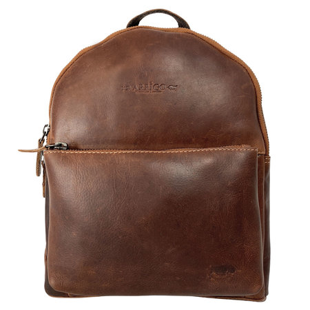 Compacte Rugzak van Cognac Rundleer