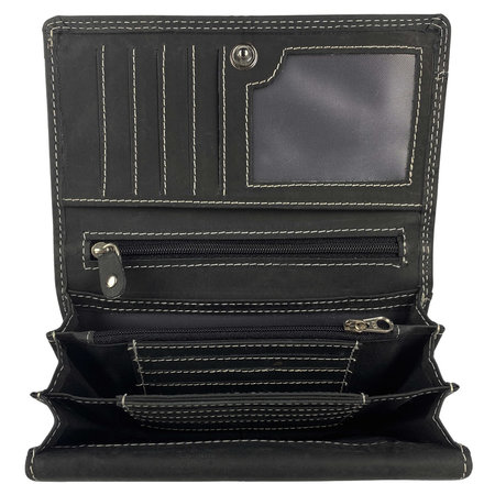 Spacious Wallet for Women from Black Buffalo Leather
