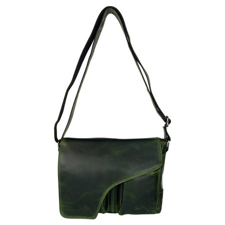 Groene Messenger Bag Schoudertas Van Echt Leer