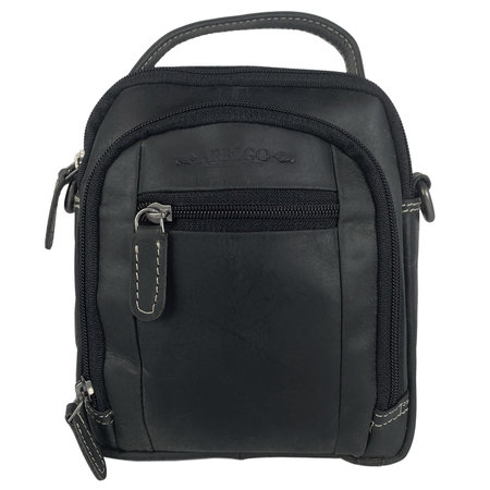 Zwart Leren Crossbody Schoudertasje of Heuptasje