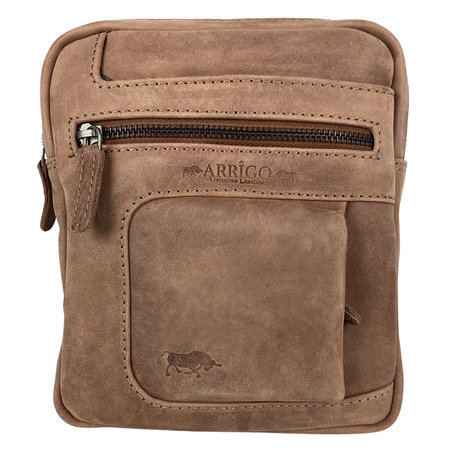 Leren Schoudertas Crossbody Tas Taupe