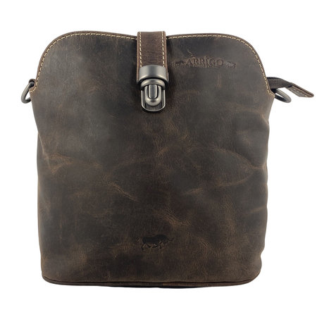 Donkerbruine Leren Crossbody Tas - Schoudertas