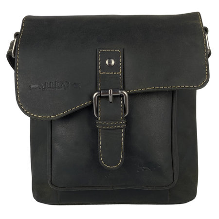 Schoudertas Unisex van Zwart Buffelleer
