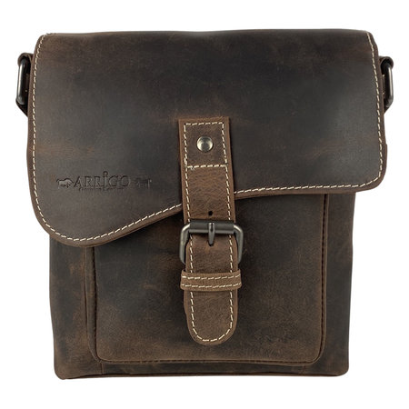 Schoudertas Unisex van Donkerbruin Buffelleer
