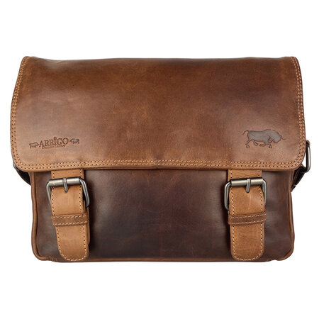 Messenger Bag Schoudertas van Lichtbruin Leer