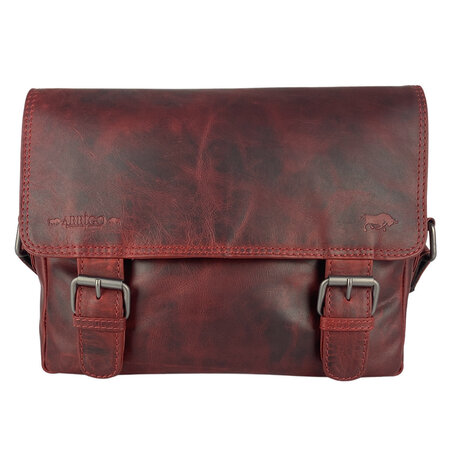 Messenger Bag Schoudertas van Rood Leer