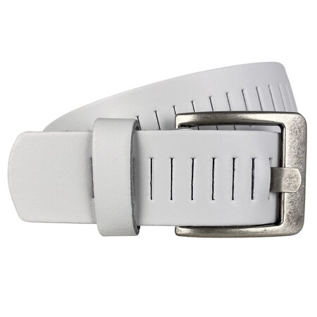 Riem Heren - Riem Dames - Wit Leer 4 cm breed