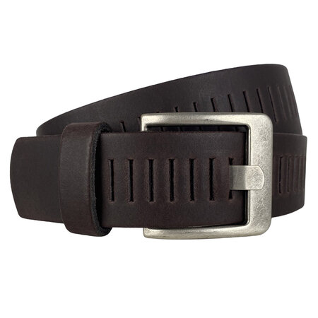 Riem Heren - Riem Dames - Donkerbruin Leer 4 cm breed