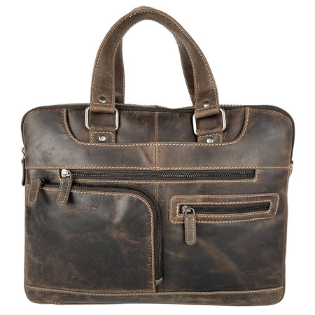 Laptoptas voor 15.6 inch Laptops Donkerbruin Buffelleer