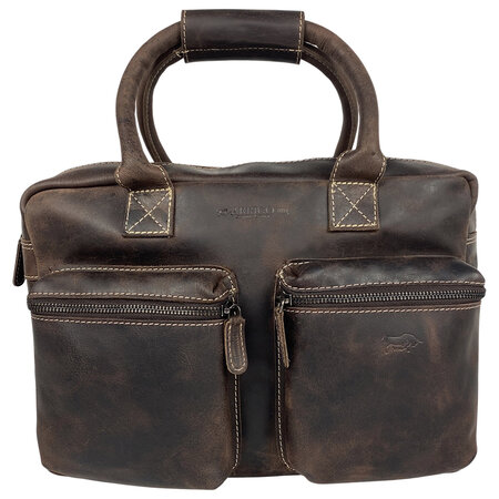 Westernbag - Laptoptas 13 inch Laptop Donkerbruin Buffelleer