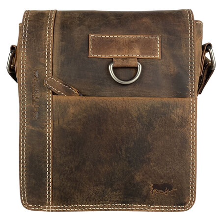 Schoudertas Dames of Heren van Cognac Buffelleer