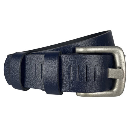 Riem donkerblauw geperforeerd leer 4 cm