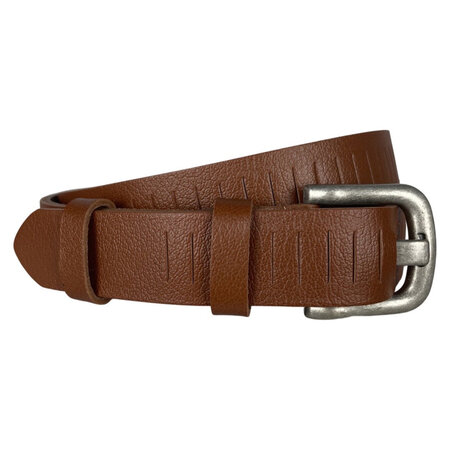 Riem cognac bruin geperforeerd 3 cm
