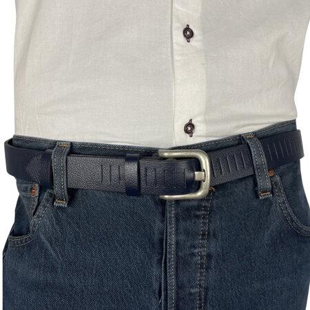 Perforated belt dark blue3 cm