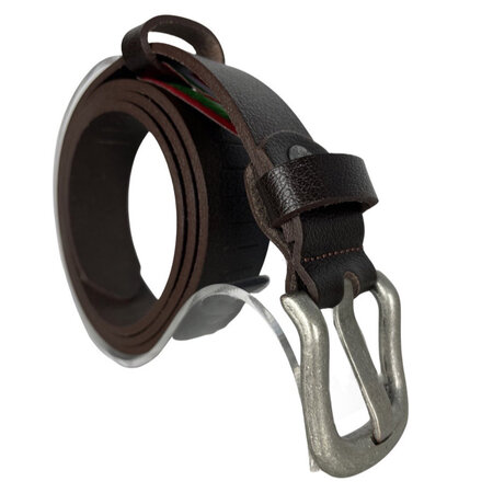 Perforated belt dark brown 3 cm