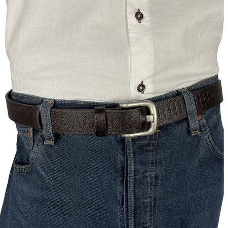 Perforated belt dark brown 3 cm