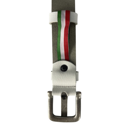 Riem wit geperforeerd leer 3 cm