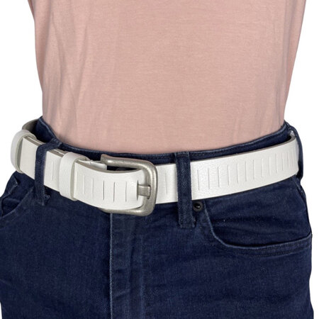 Riem wit geperforeerd leer 3 cm