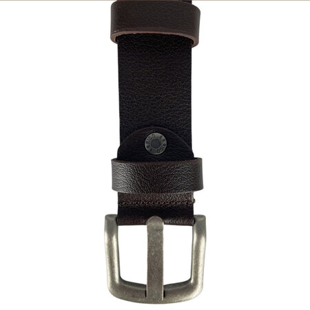 Perforated belt dark brown 4 cm