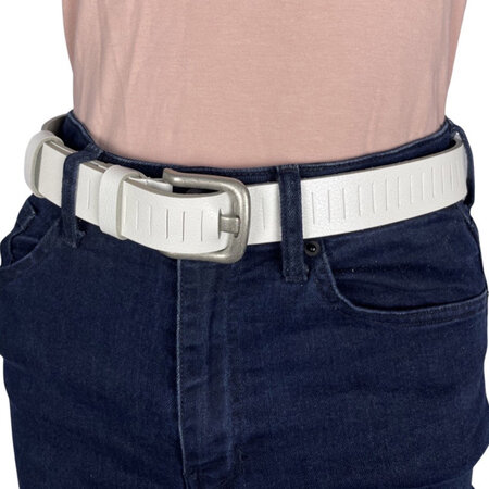 Riem wit geperforeerd leer 4 cm