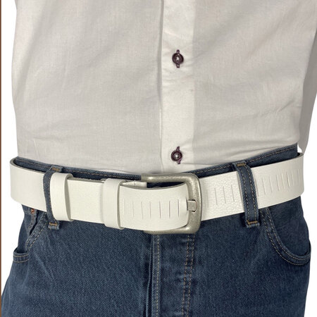 Riem wit geperforeerd leer 4 cm