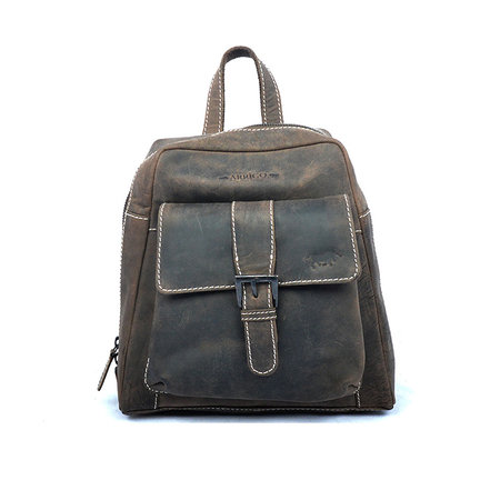 Rugzak Van Trendy Donkerbruin Leer - Compact Model Rugtas