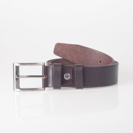Riem van 4 cm breed gemaakt van donkerbruin leer